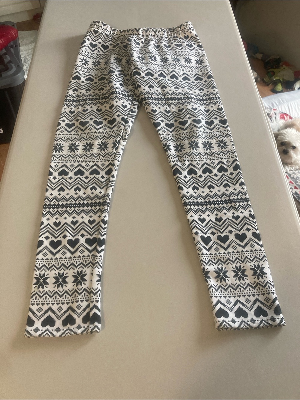 Place Black and White Fair Isle Print Girls Leggings